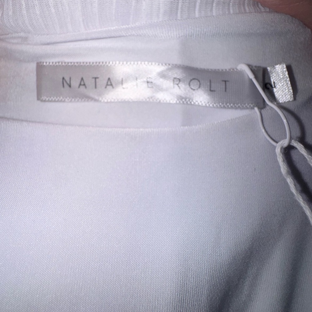 Natalie Rolt Strapless White Maxi Sheer Dress Gown Built-In Bodysuit Nwt Size 2 — image 7 of 8